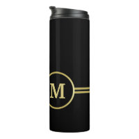 Elegantes, Personalisiertes Monogramm auf schwarz