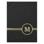 Elegantes, Personalisiertes Monogramm auf schwarz Tischdecke (Vorderseite)