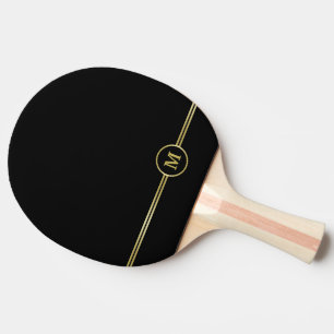 Elegantes, Personalisiertes Monogramm auf schwarz Tischtennis Schläger