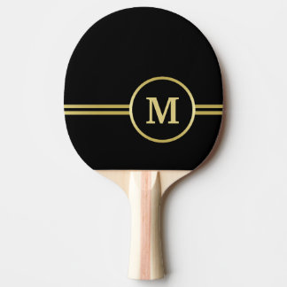 Elegantes, Personalisiertes Monogramm auf schwarz Tischtennis Schläger