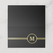 Elegantes, Personalisiertes Monogramm auf schwarz Treuekarte (Außenseite Aufgefaltet)