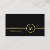 Elegantes, Personalisiertes Monogramm auf schwarz Visitenkarte (Vorderseite)
