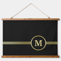 Elegantes, Personalisiertes Monogramm auf schwarz