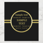 Elegantes, Personalisiertes Monogramm auf schwarz Weinetikett (Einzelnes Label)