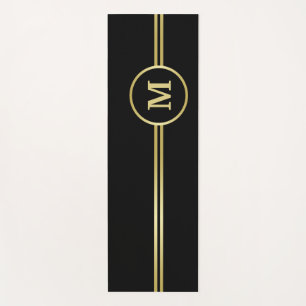 Elegantes, Personalisiertes Monogramm auf schwarz Yogamatte