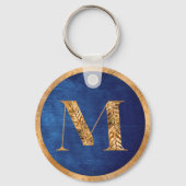Elegantes Personalisiertes Monogramm aus Gold und  Schlüsselanhänger (Vorderseite)