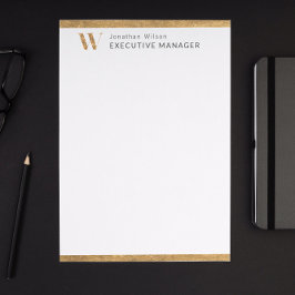 Elegantes Personalisiertes Monogramm aus Weiß und  Briefbogen