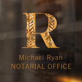 Elegantes Personalisiertes Monogramm aus Weiß und Fensteraufkleber