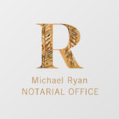 Elegantes Personalisiertes Monogramm aus Weiß und Fensteraufkleber (Blatt)