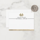 Elegantes Personalisiertes Monogramm aus Weiß und Mitteilungskarte (Vorderseite/Rückseite Beispiel)