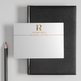 Elegantes Personalisiertes Monogramm aus Weiß und  Mitteilungskarte