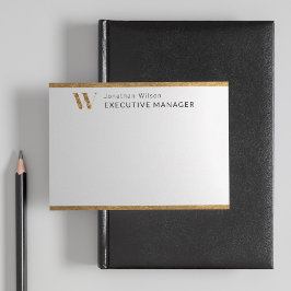 Elegantes Personalisiertes Monogramm aus Weiß und  Mitteilungskarte