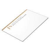 Elegantes Personalisiertes Monogramm aus Weiß und Notizblock (angewinkelt)