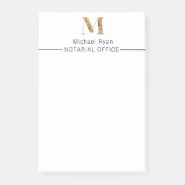 Elegantes Personalisiertes Monogramm aus Weiß und  Post-it Klebezettel