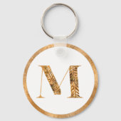 Elegantes Personalisiertes Monogramm aus Weiß und Schlüsselanhänger (Vorderseite)
