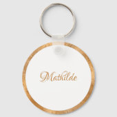 Elegantes Personalisiertes Monogramm aus Weiß und Schlüsselanhänger (Rückseite)