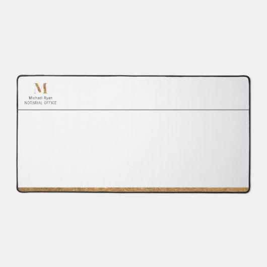 Elegantes Personalisiertes Monogramm aus Weiß und  Schreibtischunterlage (Vorderseite)