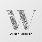 Elegantes Personalisiertes Monogramm aus weißem Si Fensteraufkleber (Blatt)