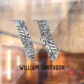 Elegantes Personalisiertes Monogramm aus weißem Si Fensteraufkleber (Blatt 2)