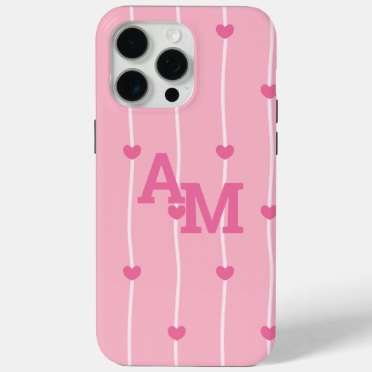 Elegantes personalisiertes Monogramm Case-Mate iPhone Hülle (Rückseite)