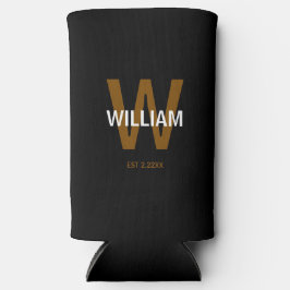 Elegantes personalisiertes Monogramm mit Namen in Selters Dosenkühler