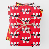 Elegantes Personalisiertes Monogramm Name Bright R Geschenkpapier Set (Beispiel)