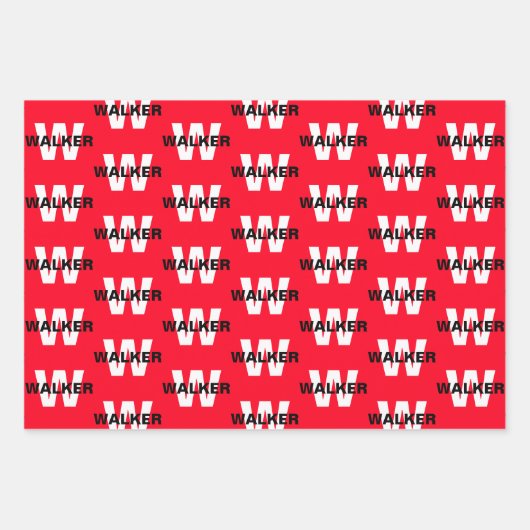 Elegantes Personalisiertes Monogramm Name Bright R Geschenkpapier Set (Vorderseite)