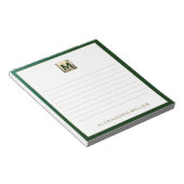 Elegantes Personalisiertes Monogramm Notizblock (angewinkelt)