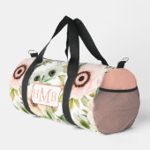 Elegantes Personalisiertes Monogramm Rosa Duffle Bag (Rechte Ecke)