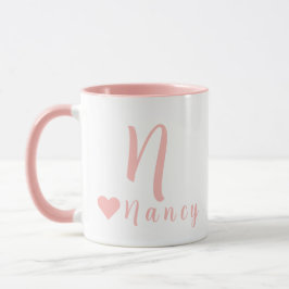 Elegantes Personalisiertes Monogramm und Name in R Tasse