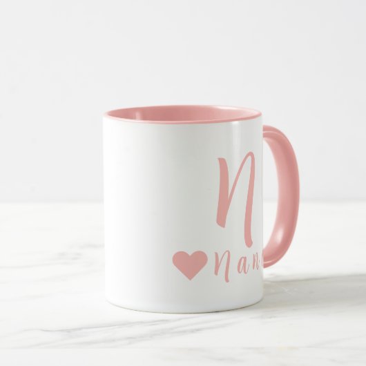 Elegantes Personalisiertes Monogramm und Name in R Tasse (VorderseiteRechts)