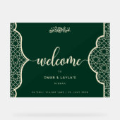 Elegantes Personalisiertes Nikkah Akryllisches Zei Acrylschild (Vorderseite)