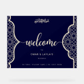 Elegantes Personalisiertes Nikkah Akryllisches Zei Acrylschild (Vorderseite)