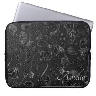 Elegantes personalisiertes Paisley-Blumenmuster in Laptopschutzhülle