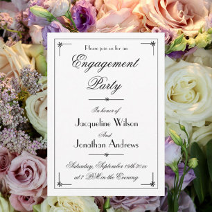 Elegantes Personalisiertes Party der Engagement-Pa Einladung