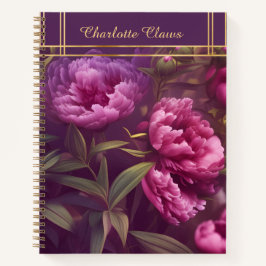 Elegantes Personalisiertes Peony-Notebook Notizblock