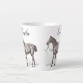 Elegantes personalisiertes Pferderennpferd Milchtasse (Vorderseite)