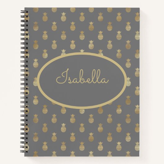 Elegantes Personalisiertes Rezept Graue und golden Notizblock (Vorderseite)