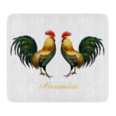 Elegantes Personalisiertes Roosterhühnchen Apr Schneidebrett (Vorderseite)