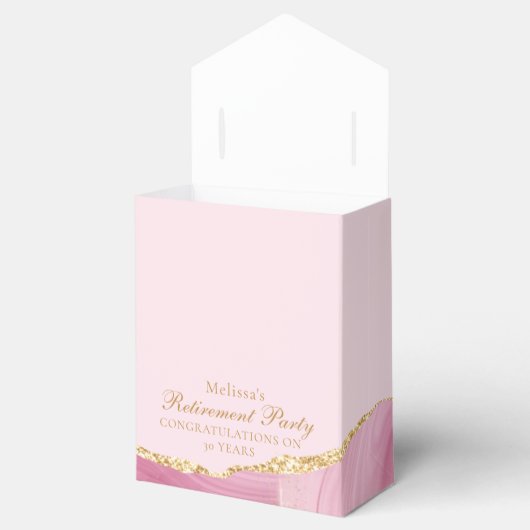 Elegantes Personalisiertes Rosa Gold-Rente-Party Geschenkschachtel (Geöffnet)