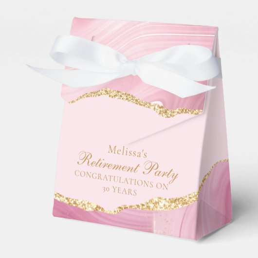 Elegantes Personalisiertes Rosa Gold-Rente-Party Geschenkschachtel (Vorderseite)