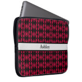 Elegantes Personalisiertes Schwarz-Rot-Abstraktes Laptopschutzhülle (Vorne Rechts)