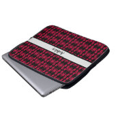 Elegantes Personalisiertes Schwarz-Rot-Abstraktes Laptopschutzhülle (Vorne Knopf)
