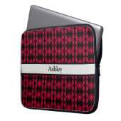 Elegantes Personalisiertes Schwarz-Rot-Abstraktes Laptopschutzhülle (Vorderseite Links)