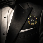 Elegantes Personalisiertes Schwarz und Gold Button