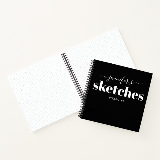 Elegantes Personalisiertes schwarzes Sketchbook - Notizblock (Innenseite)