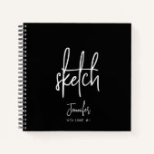 Elegantes Personalisiertes schwarzes Sketchbook -  Notizblock (Vorderseite)