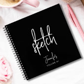 Elegantes Personalisiertes schwarzes Sketchbook - Notizblock