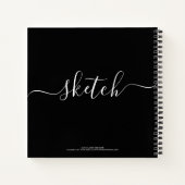 Elegantes Personalisiertes schwarzes Sketchbook -  Notizblock (Rückseite)