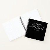 Elegantes Personalisiertes schwarzes Sketchbook -  Notizblock (Innenseite)